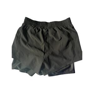 Girls Black Elastic  Athletic Shorts w/ Built in Knit Shorts Underneath-18/20